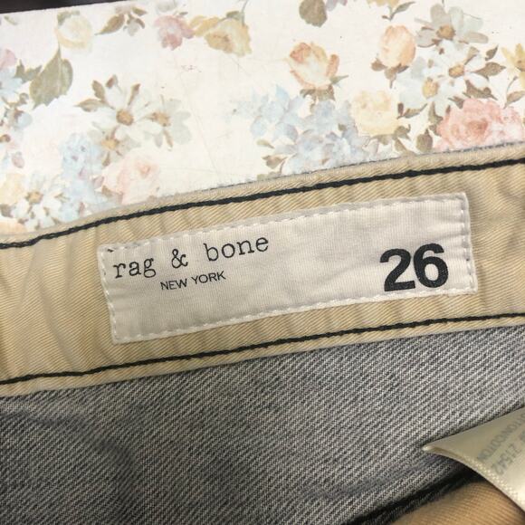 Rag & Bone Light Gray Button Fly Denim Jean High Rise Cut Off Shorts Size 26 - Picture 3 of 8